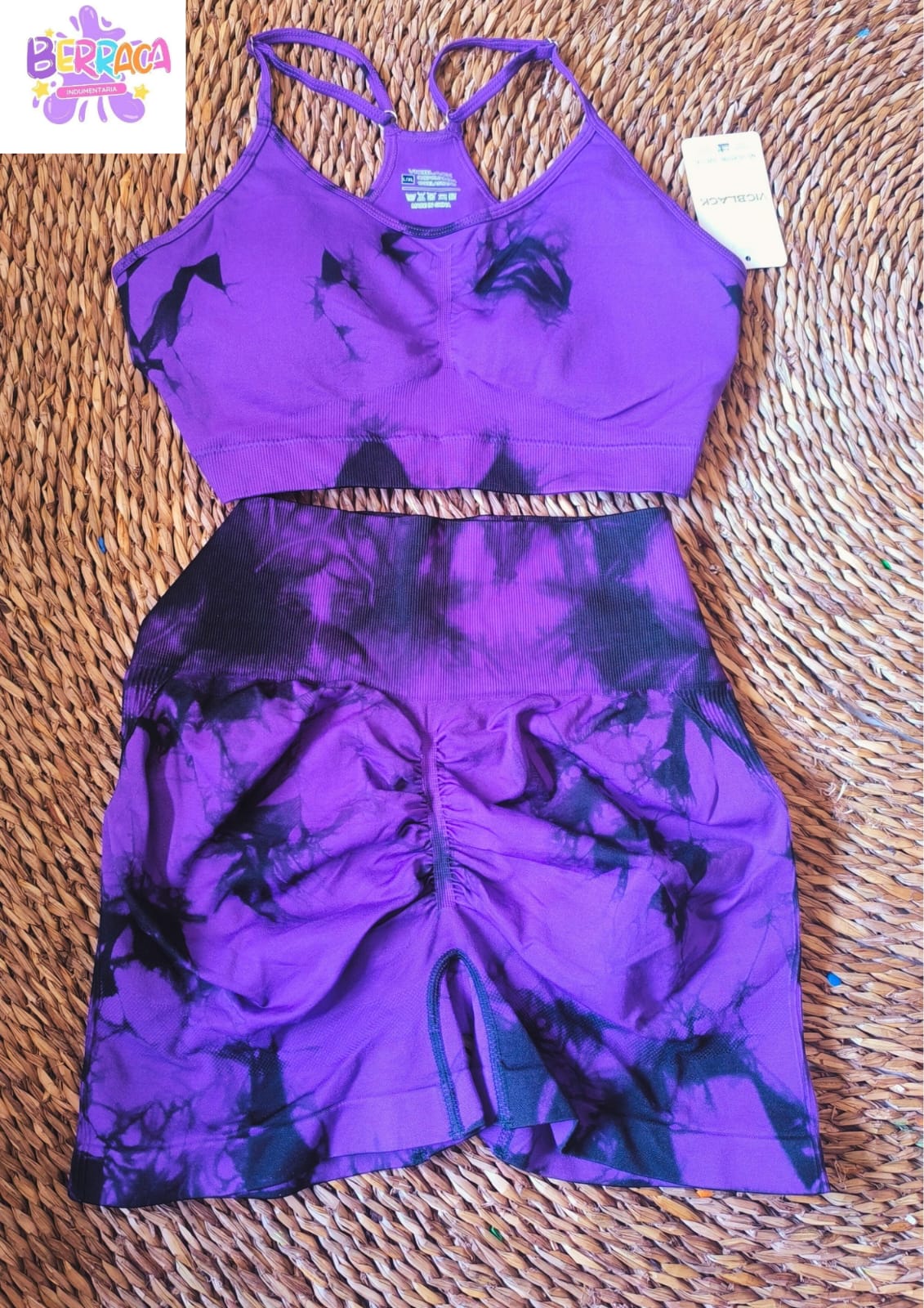 CONJUNTO CORTO TOP Y CALZA CORTA BATIK  MARCA VICKBLACK 