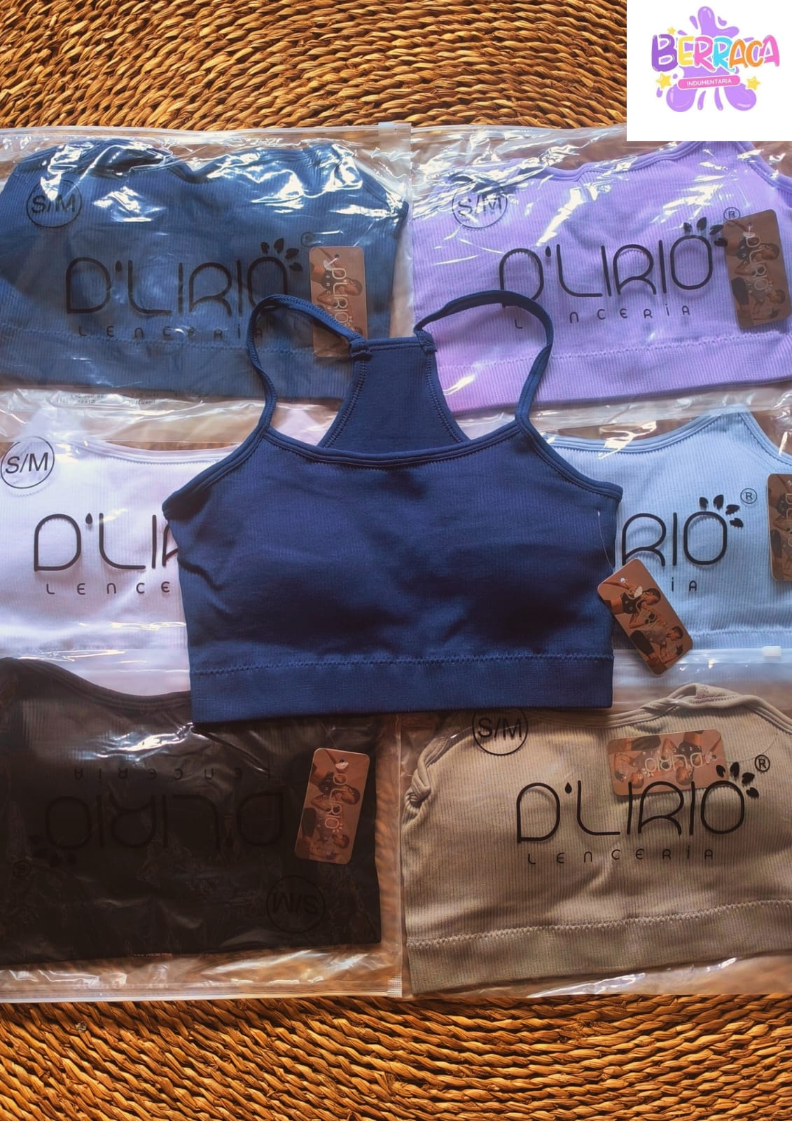 TOP MUSCULOSA CON PUSH-UP Y FINAS TIRAS TIPO MORLEY  MARCA D'LIRIO 