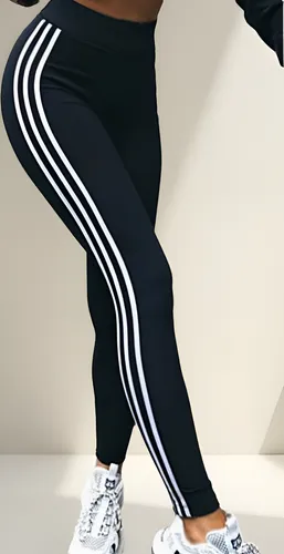 COD 020 Calza Larga Tiras Leggings Mujer Deportivo Tiro Alto